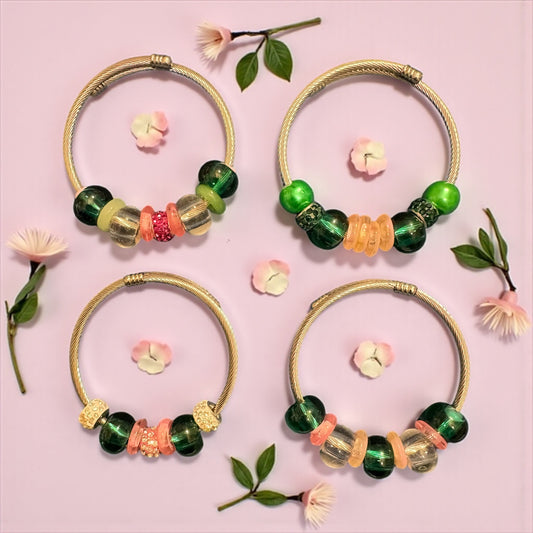 Handmade Beaded Bangle Bracelet