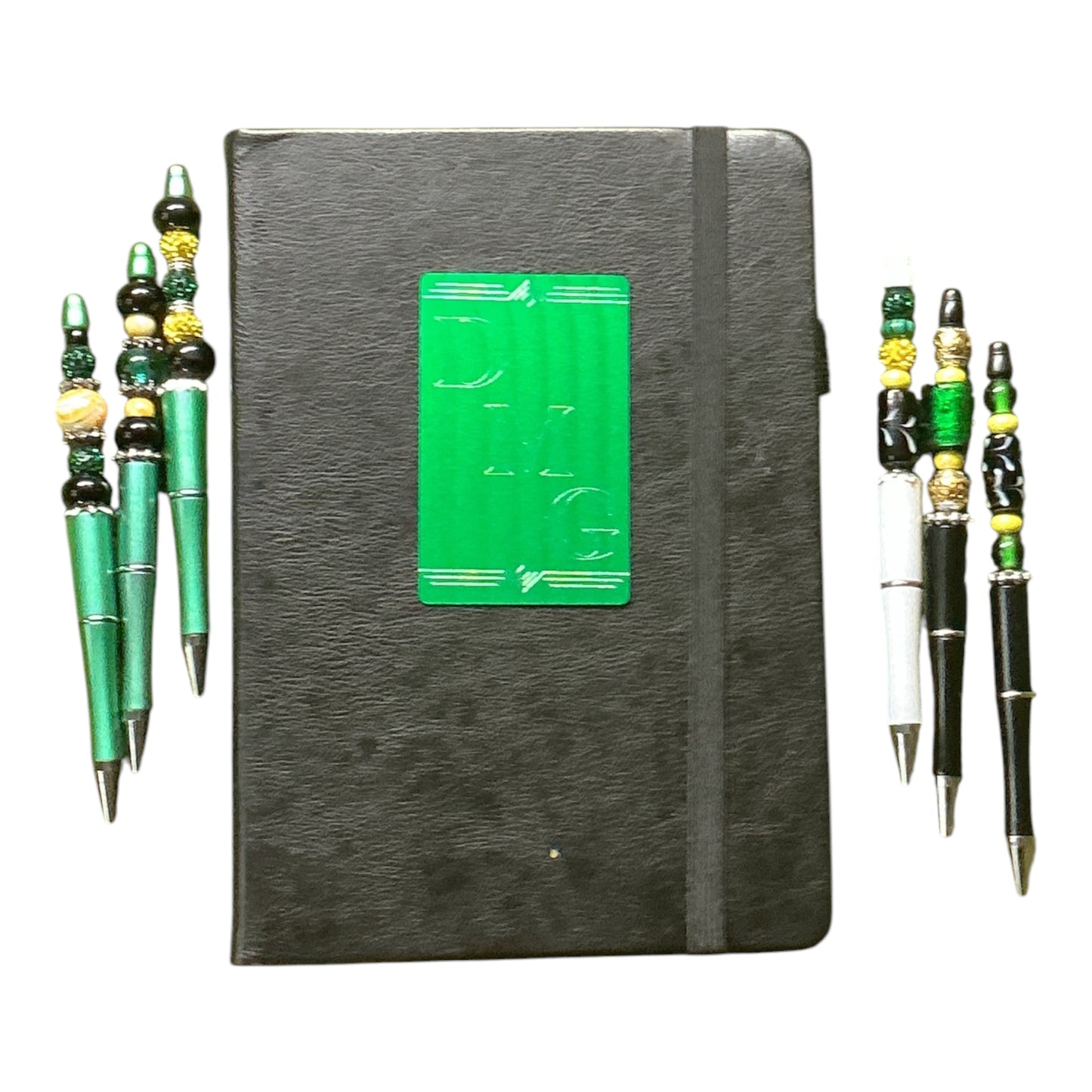 Jamaica-Inspired Personalized Notebook & Beaded Pen Gift Set