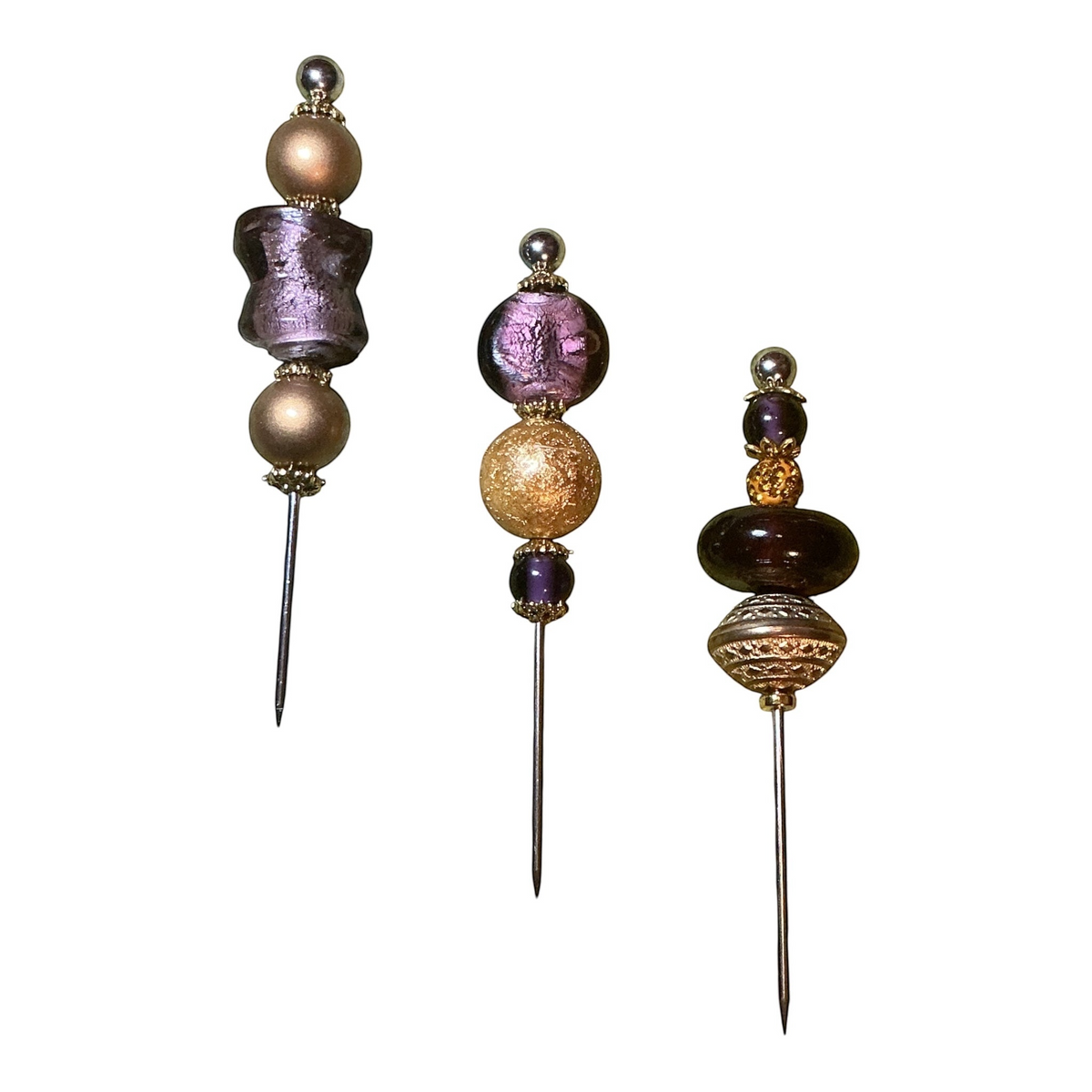 Purple and Gold LUX Designer Cigar Pokers - Beaded Cigar Pick His Majesty Collection