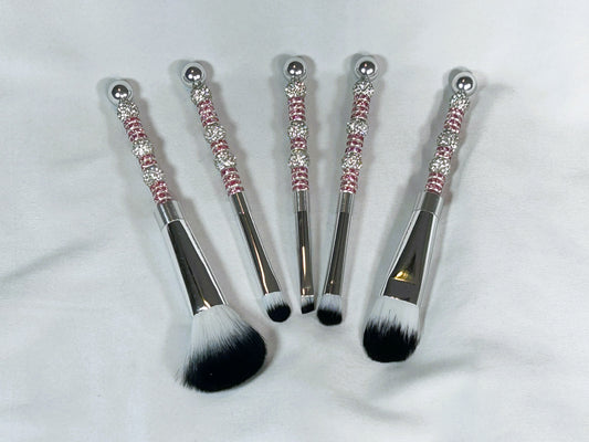 Pink Bejeweled Make Up Brushes