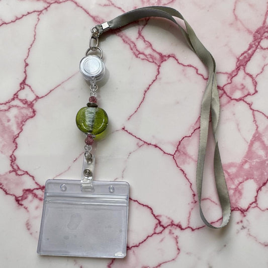 Retractable Badge Reel & Beaded Lanyard | ID Badge Holder Teachers, Nurses & Professionals |  AKA Inspired