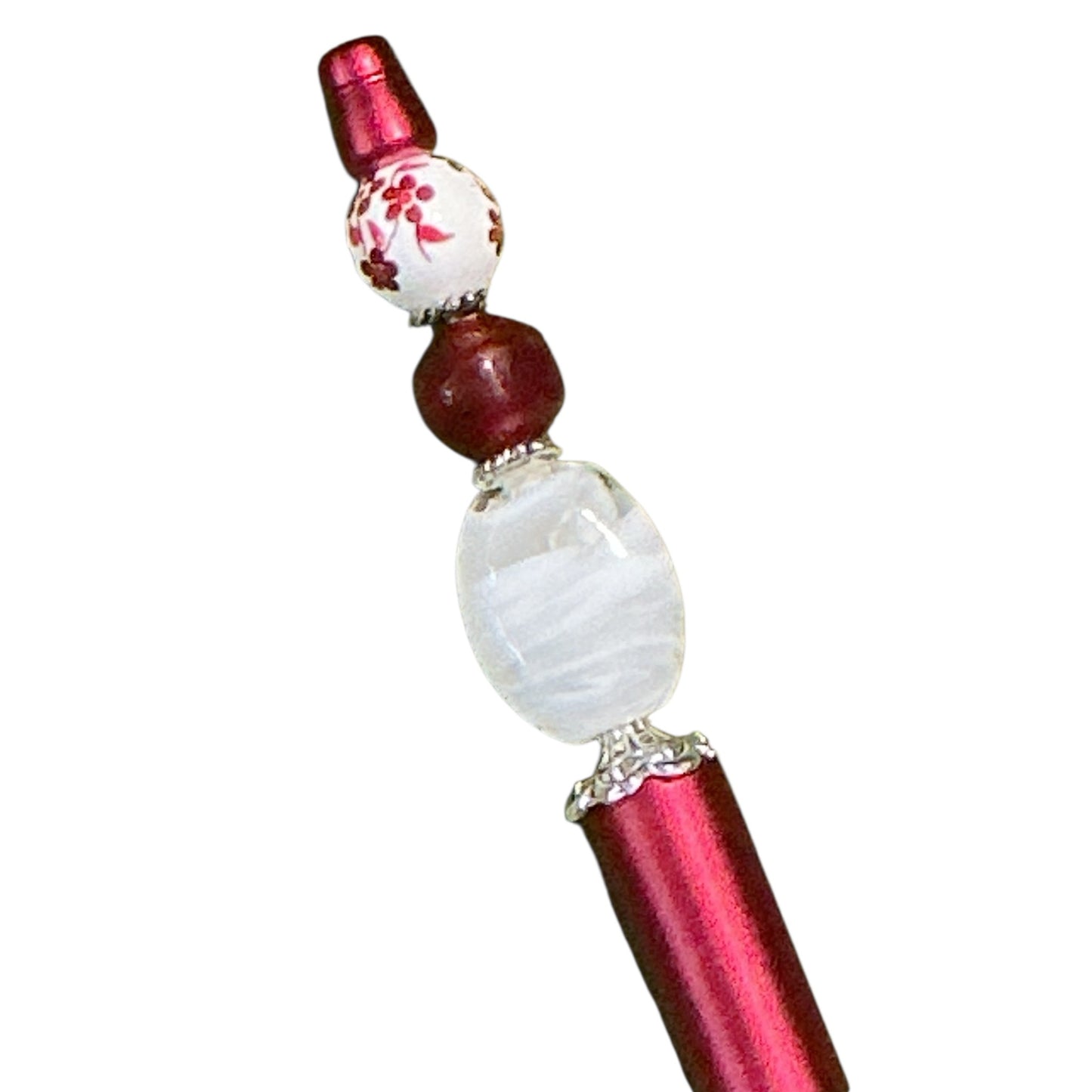Regal Jewel Encrusted Crimson Journal & Beaded Pen Gift Set