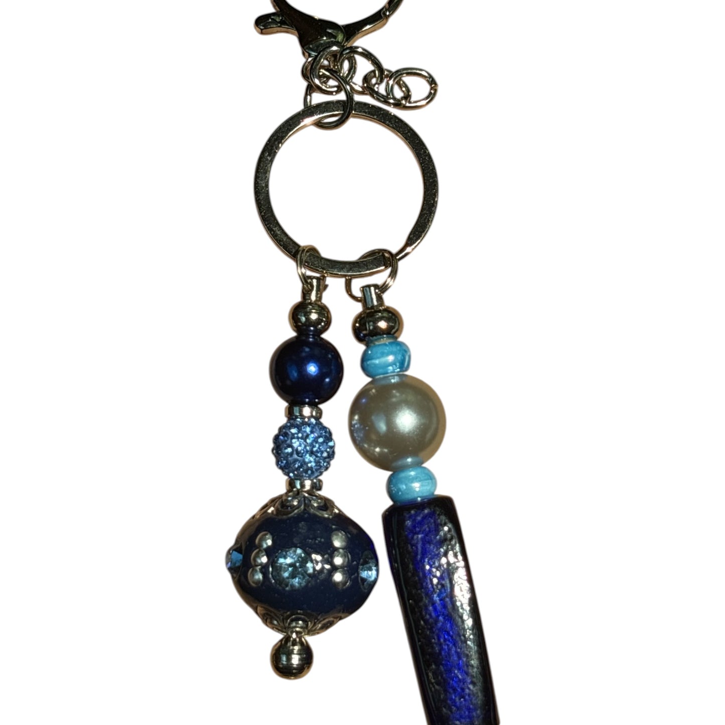Ocean Blue Elegance Jeweled Keychain & Bag Charm