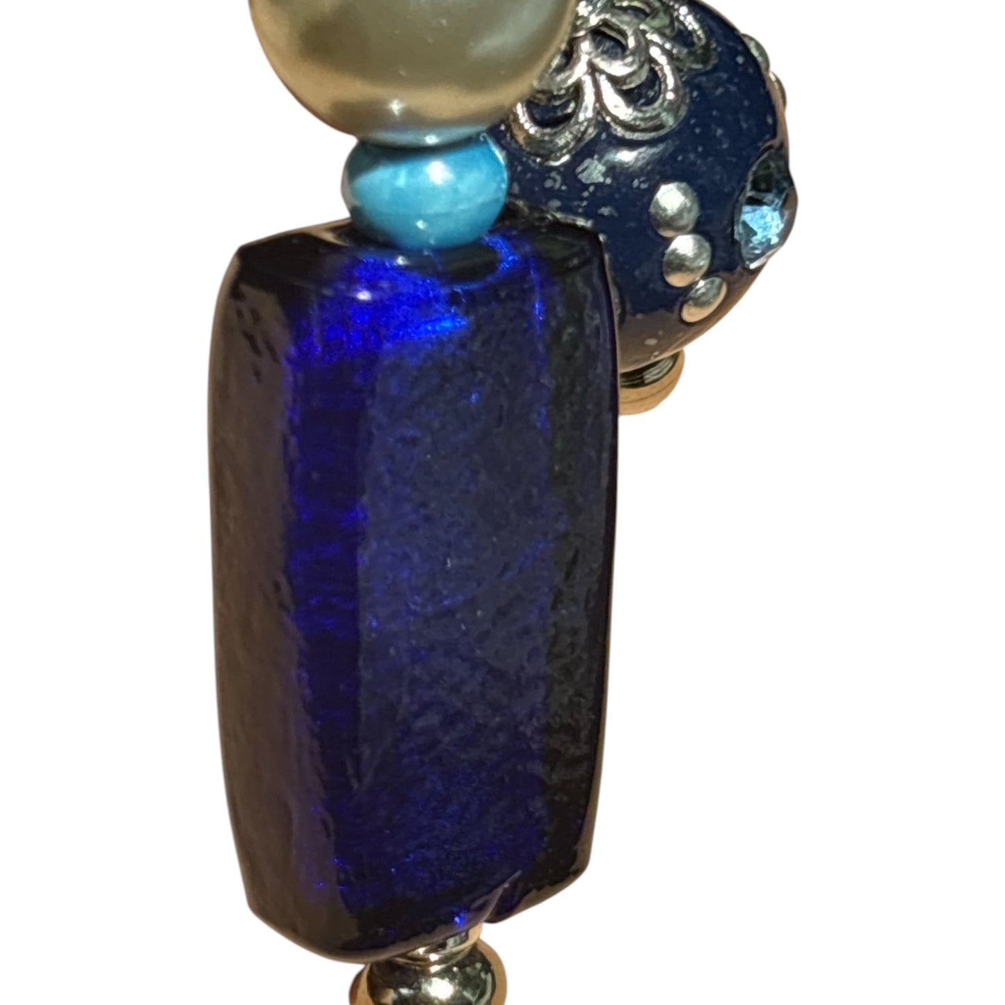 Ocean Blue Elegance Jeweled Keychain & Bag Charm