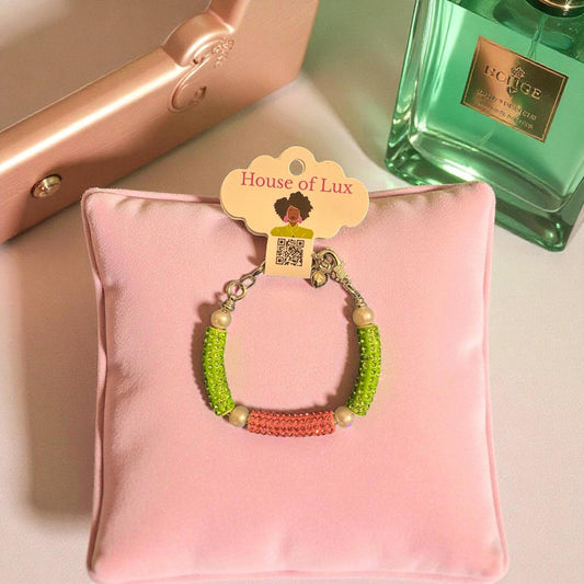 Handmade Pink & Green Harmony Bracelet