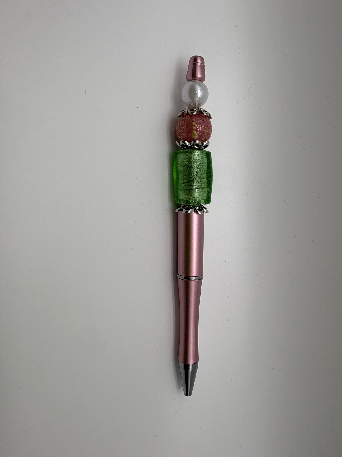 Handmade Elegant Lampwork Statement Bead Pen and Notebook Set