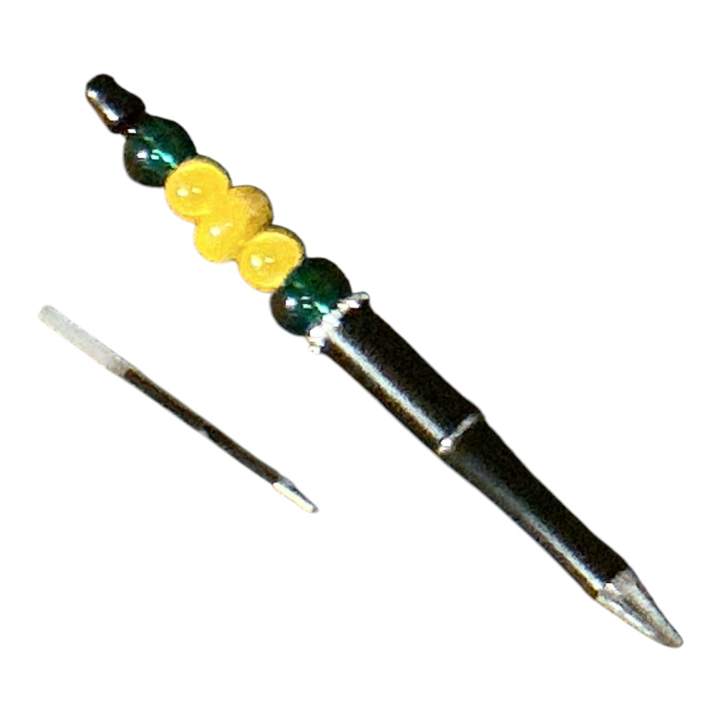 One-of-a-Kind Handcrafted Jamaica-Inspired Beaded Pen in Luxury Wooden Gift Box