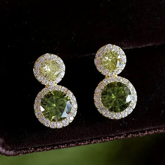 Green Stud and Drop Earrings