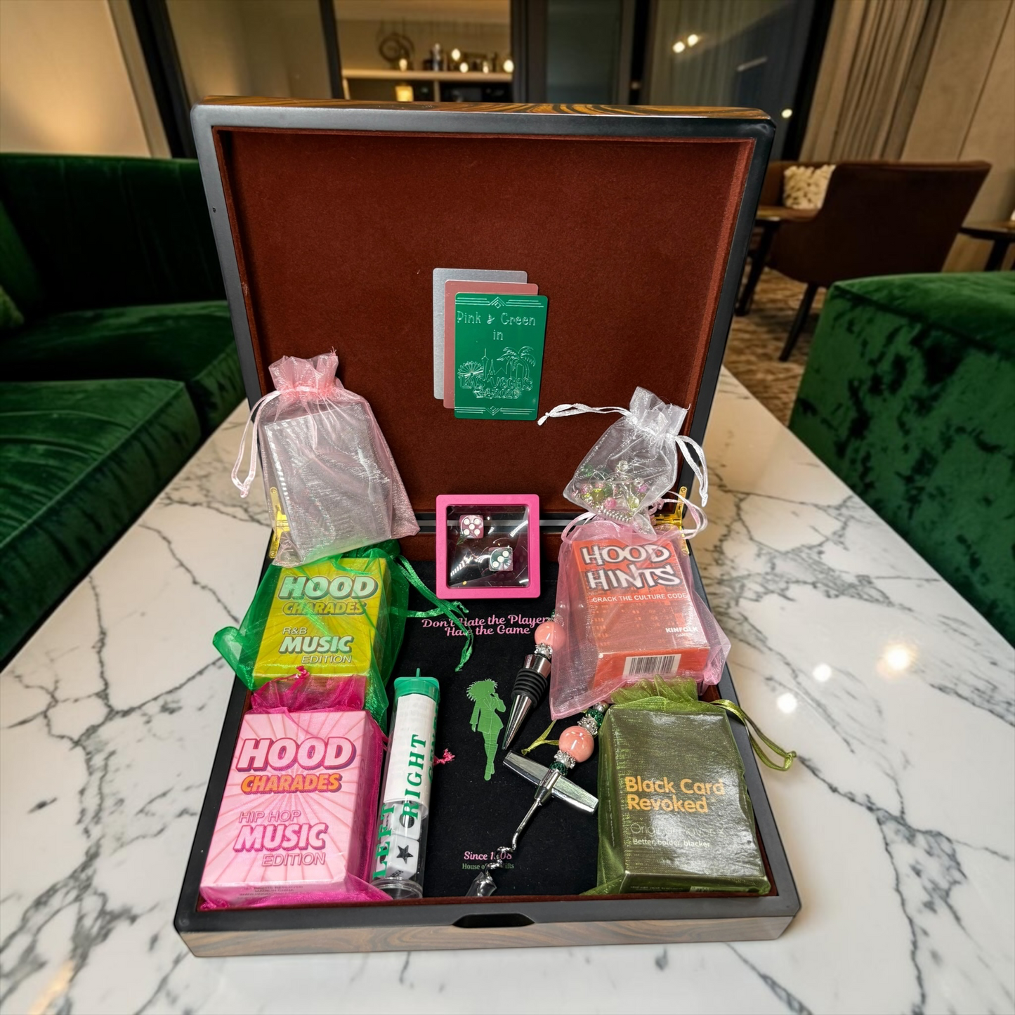 Pink and Green in Las Vegas Game Night Luxury Box