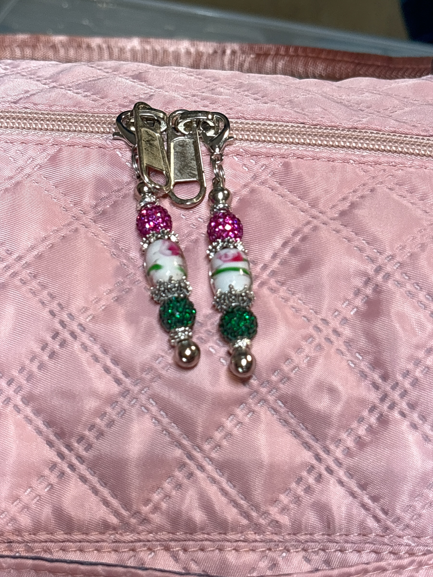 Pink and Green "Pretty Girl" Carryon Set Luggage Weekender Travel Bag