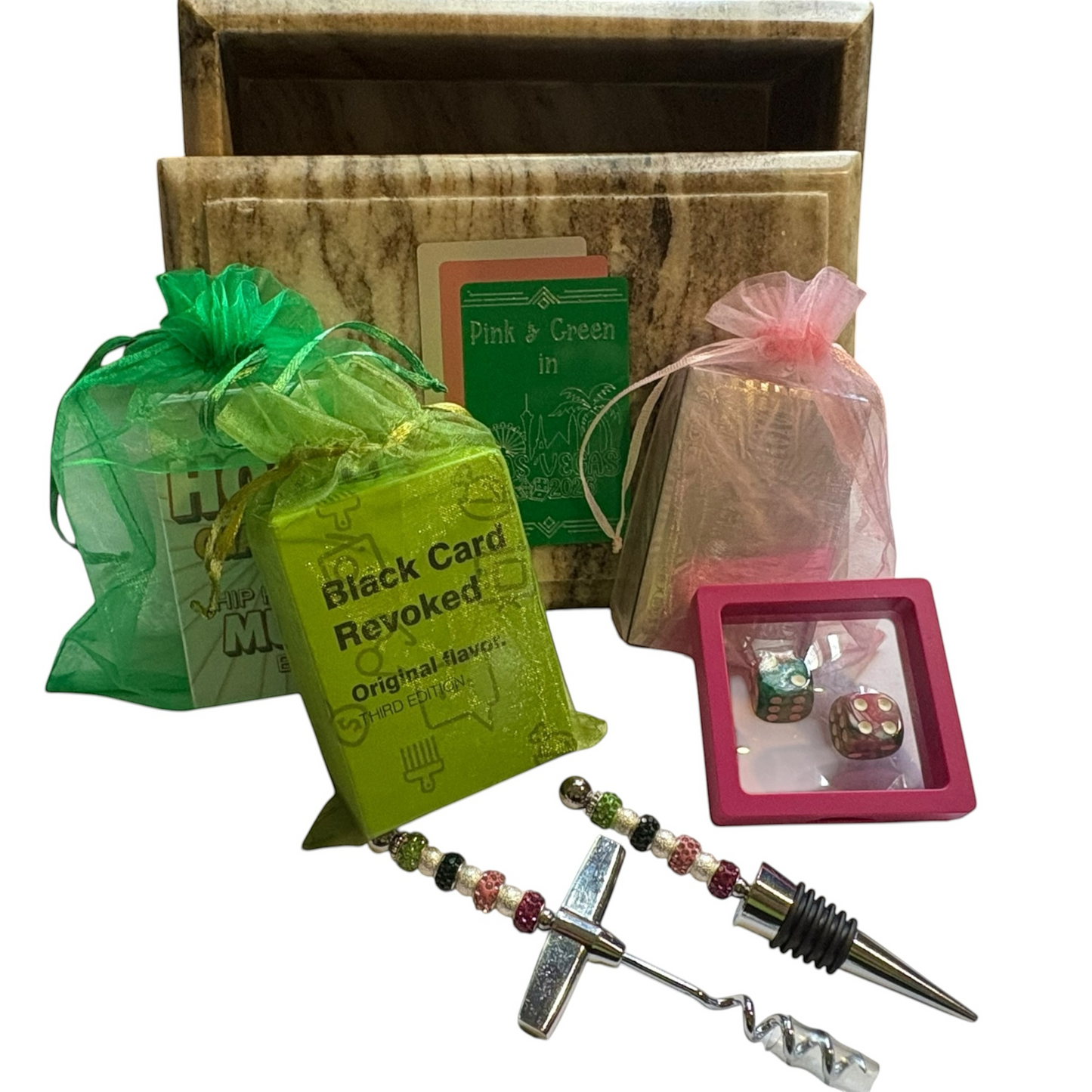 Premium Marble Pink and Green in Las Vegas Game Night Luxury Box