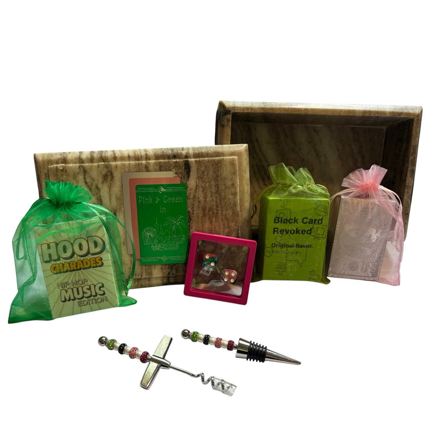 Premium Marble Pink and Green in Las Vegas Game Night Luxury Box