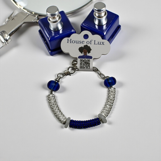 Sapphire Wave Link Bracelet - Blue Stainless Steel