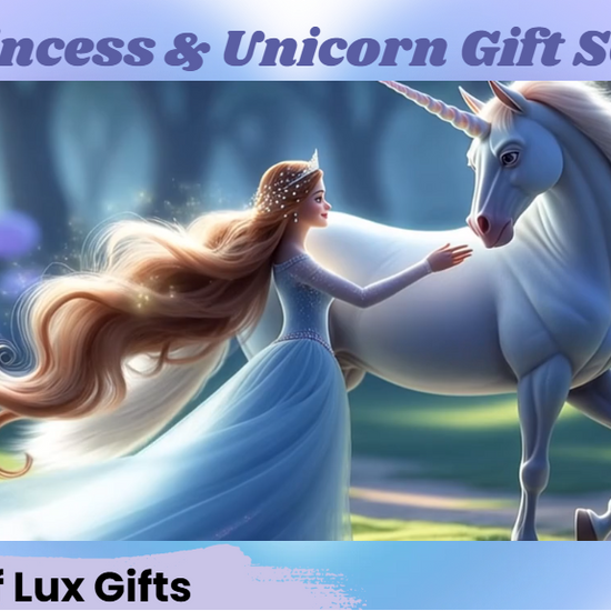 Step Into the Story™ Princess & Unicorn Gift Set featuring a children's storybook, themed gifts, and interactive activities that bring a magical adventure to life.